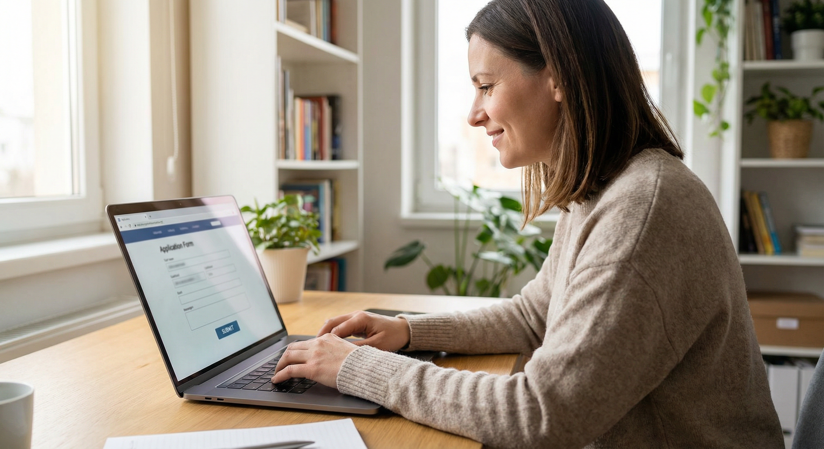 Student applying online for a bootcamp