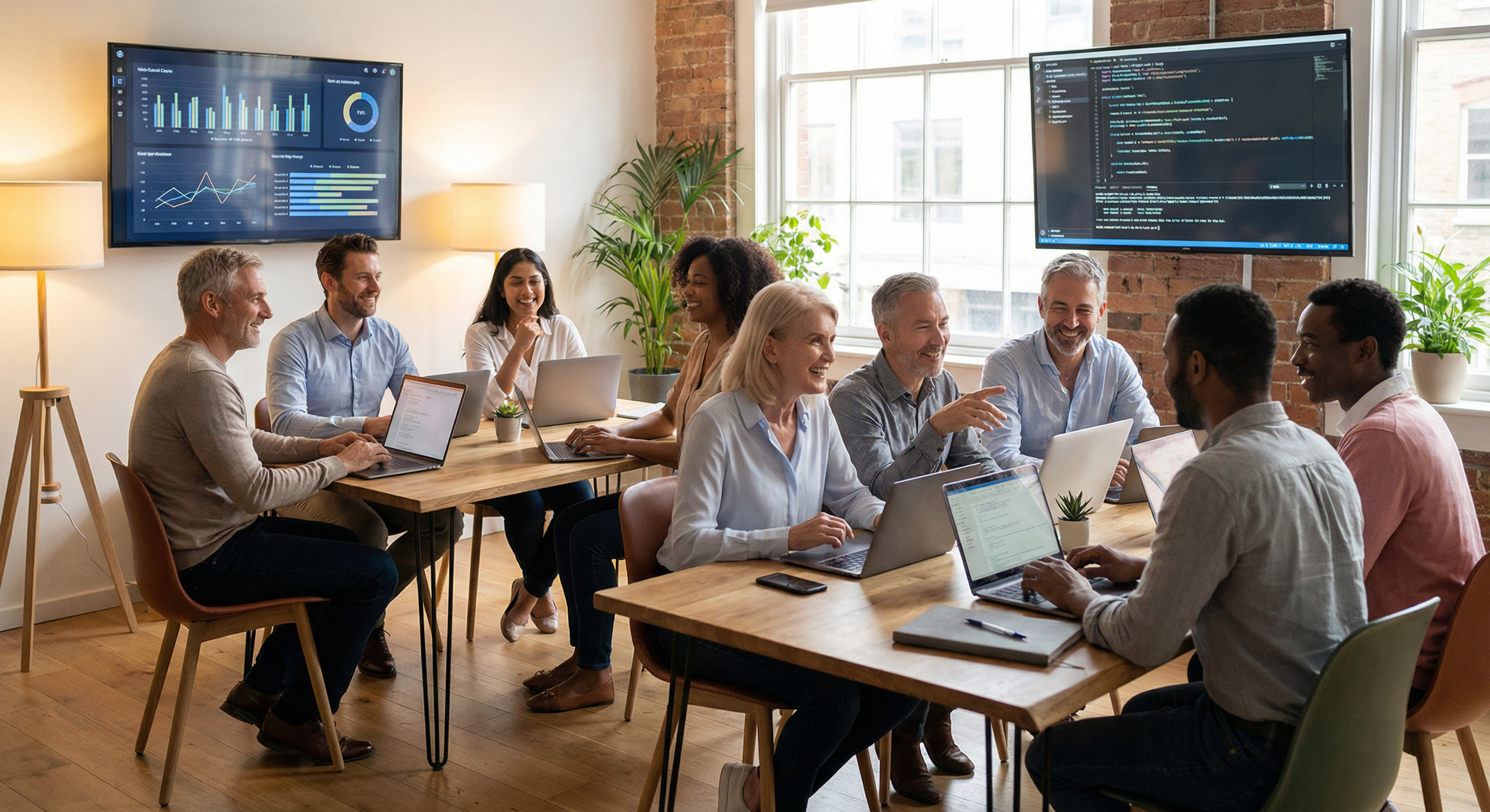 Diverse students learning online together